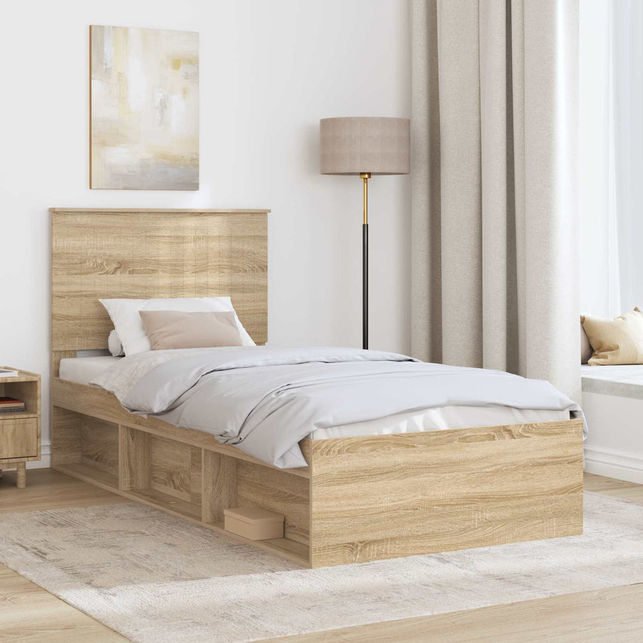 Bedframe met hoofdeinde Sonoma 90 x 190 cm Massief grenenhout