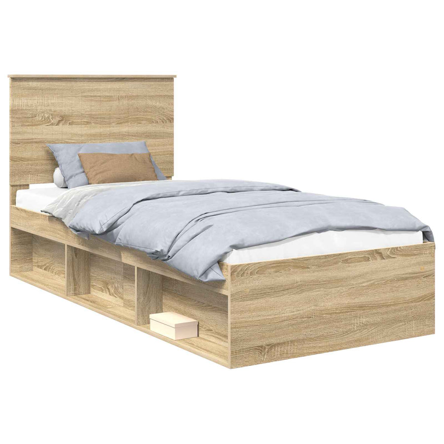 Bedframe met hoofdeinde Sonoma 90 x 190 cm Massief grenenhout