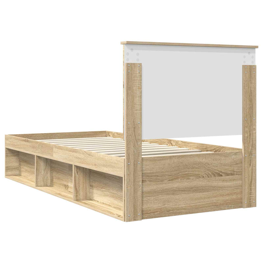 Bedframe met hoofdeinde Sonoma 90 x 190 cm Massief grenenhout