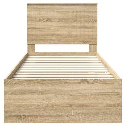 Bedframe met hoofdeinde Sonoma 90 x 190 cm Massief grenenhout