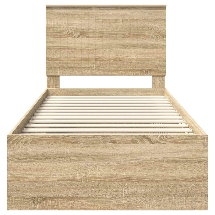 Bedframe met hoofdeinde Sonoma 90 x 190 cm Massief grenenhout