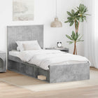 Bedframe grijs 90x190 cm massief grenenhout