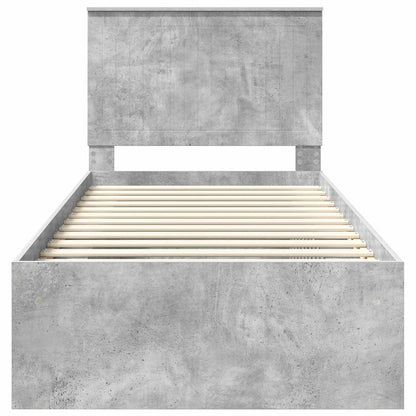 Bedframe Concerte Grijs 90 x 190 cm Massief grenenhout