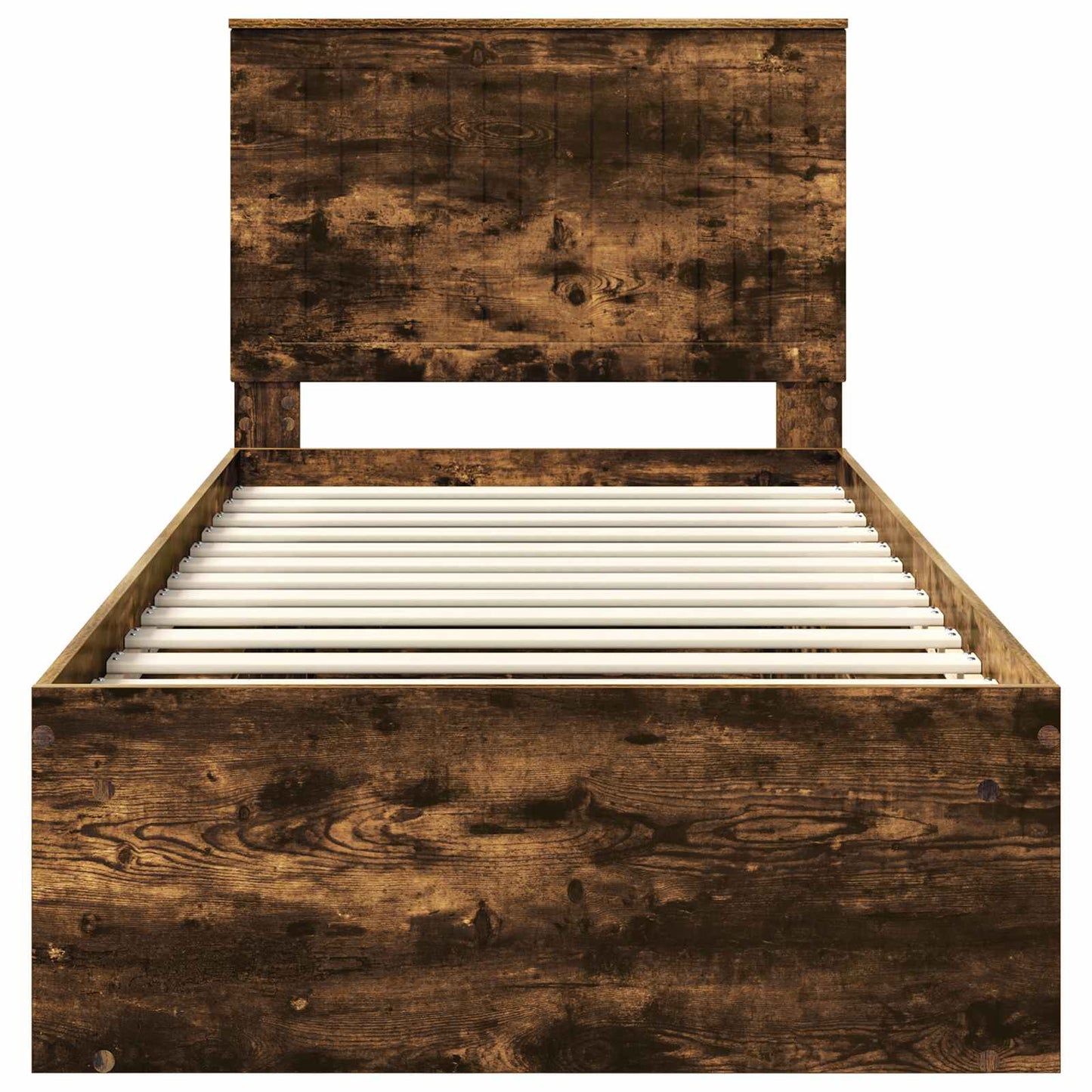 Bedframe Gerookt eiken 90 x 190 cm Massief grenenhout