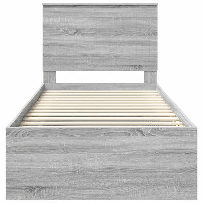 Bedframe Grijs Sonoma 90 x 190 cm Massief grenenhout