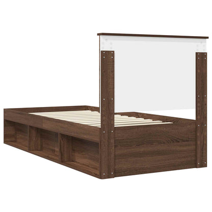 Bedframe Bruin Eiken 90 x 190 cm Massief grenenhout