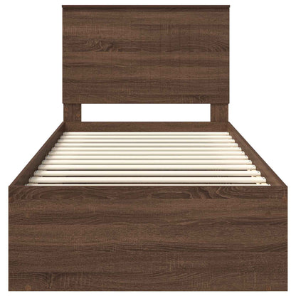 Bedframe Bruin Eiken 90 x 190 cm Massief grenenhout