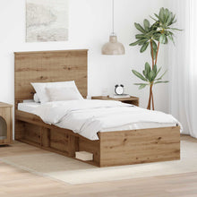 Bedframe Ambachtelijk eiken 90 x 190 cm Massief grenenhout