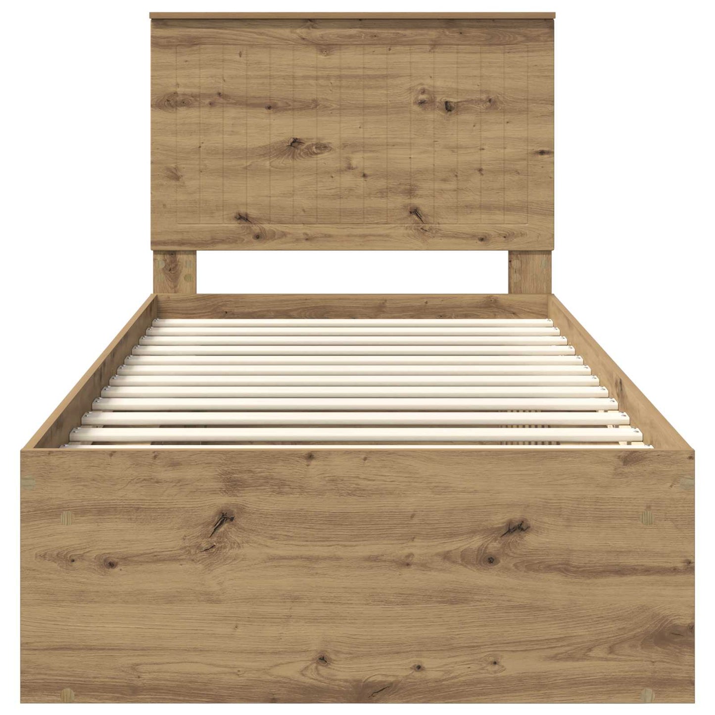 Bedframe Ambachtelijk eiken 90 x 190 cm Massief grenenhout