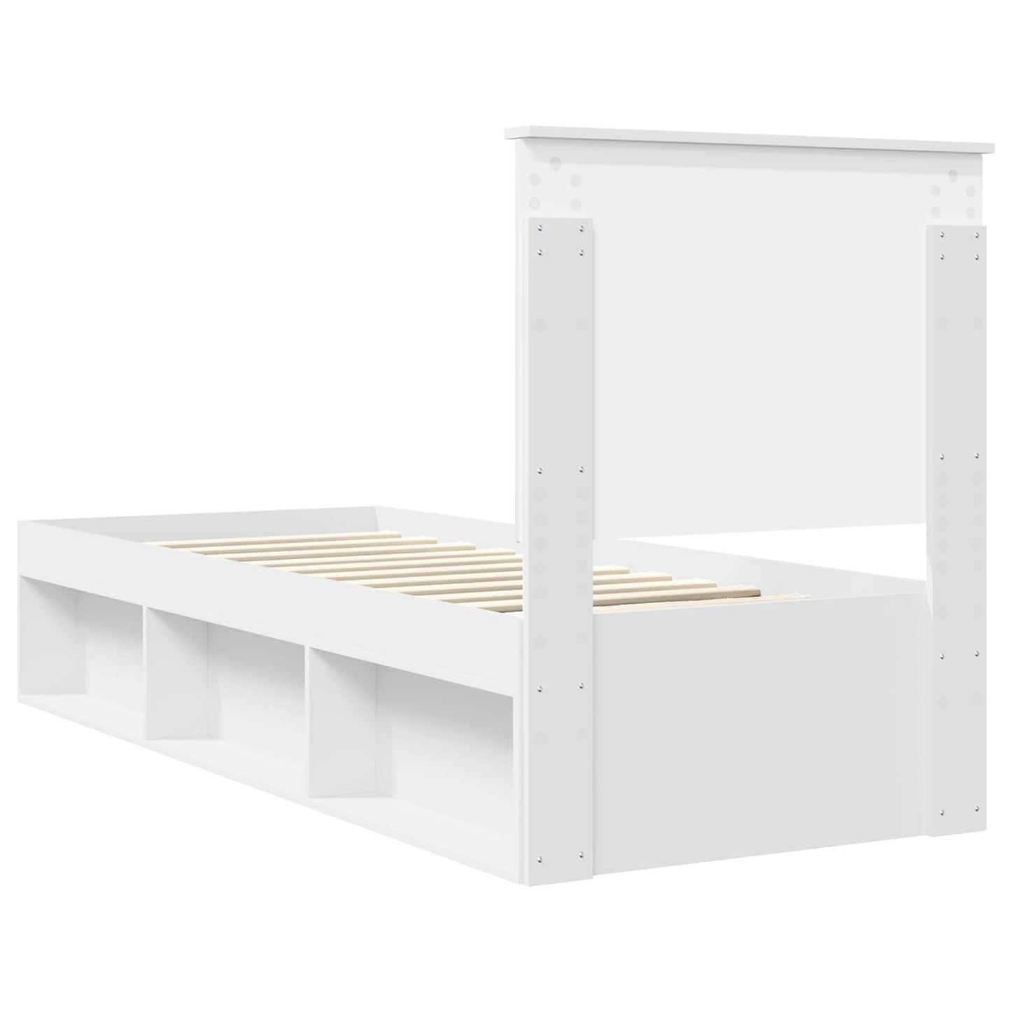 Bedframe met hoofdeinde Wit 75 x 190 cm Massief grenenhout