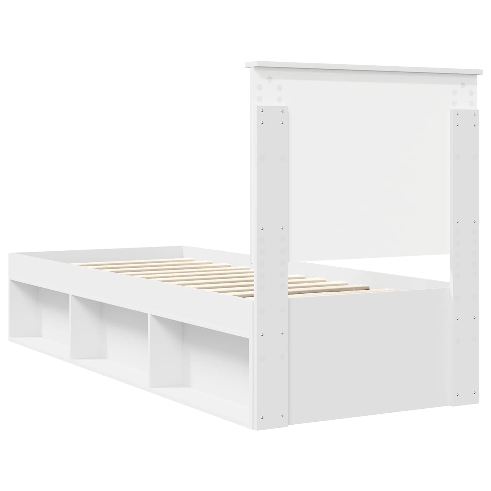 Bedframe met hoofdeinde Wit 75 x 190 cm Massief grenenhout