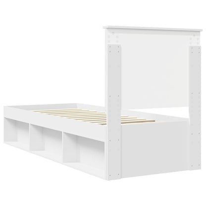 Bedframe met hoofdeinde Wit 75 x 190 cm Massief grenenhout