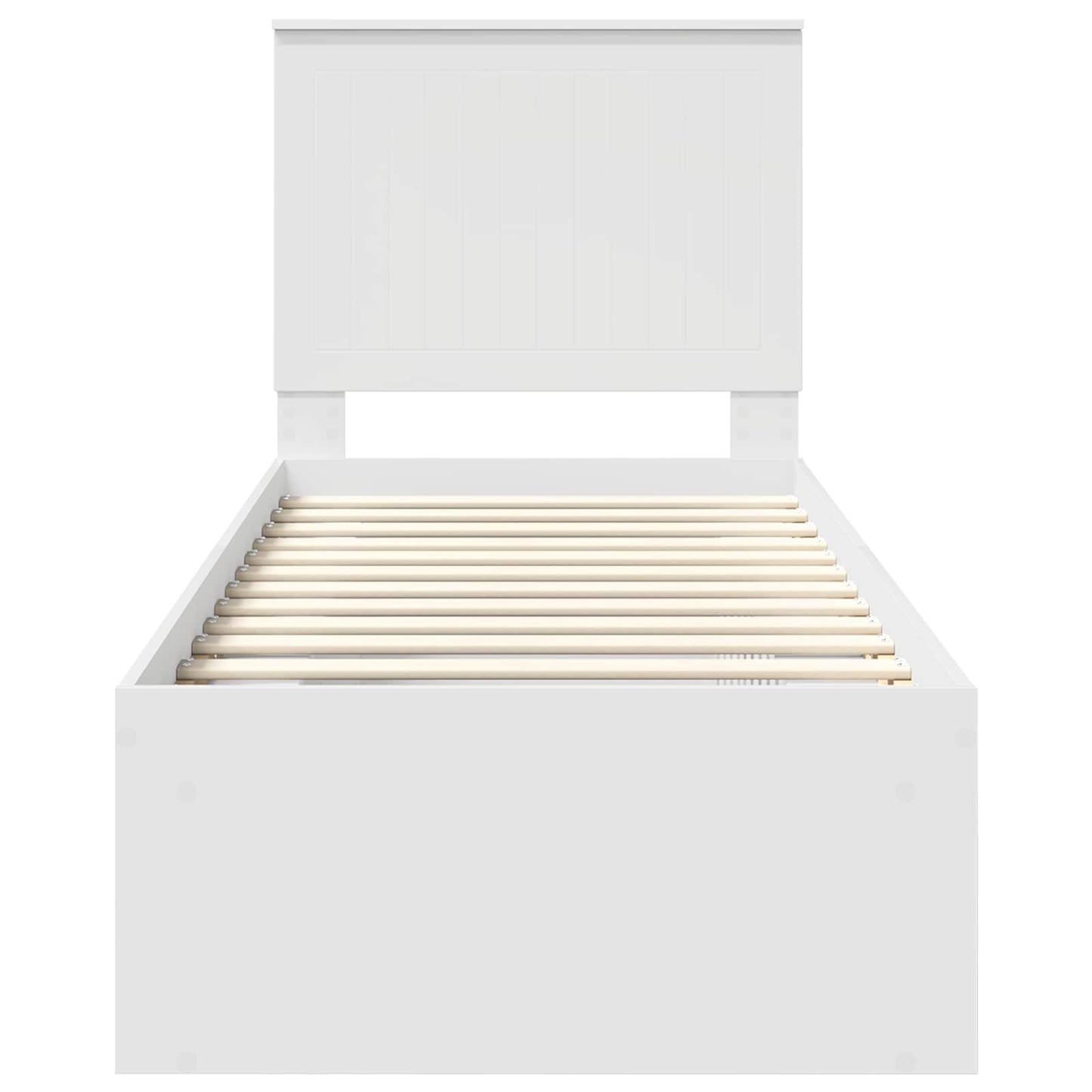 Bedframe met hoofdeinde Wit 75 x 190 cm Massief grenenhout