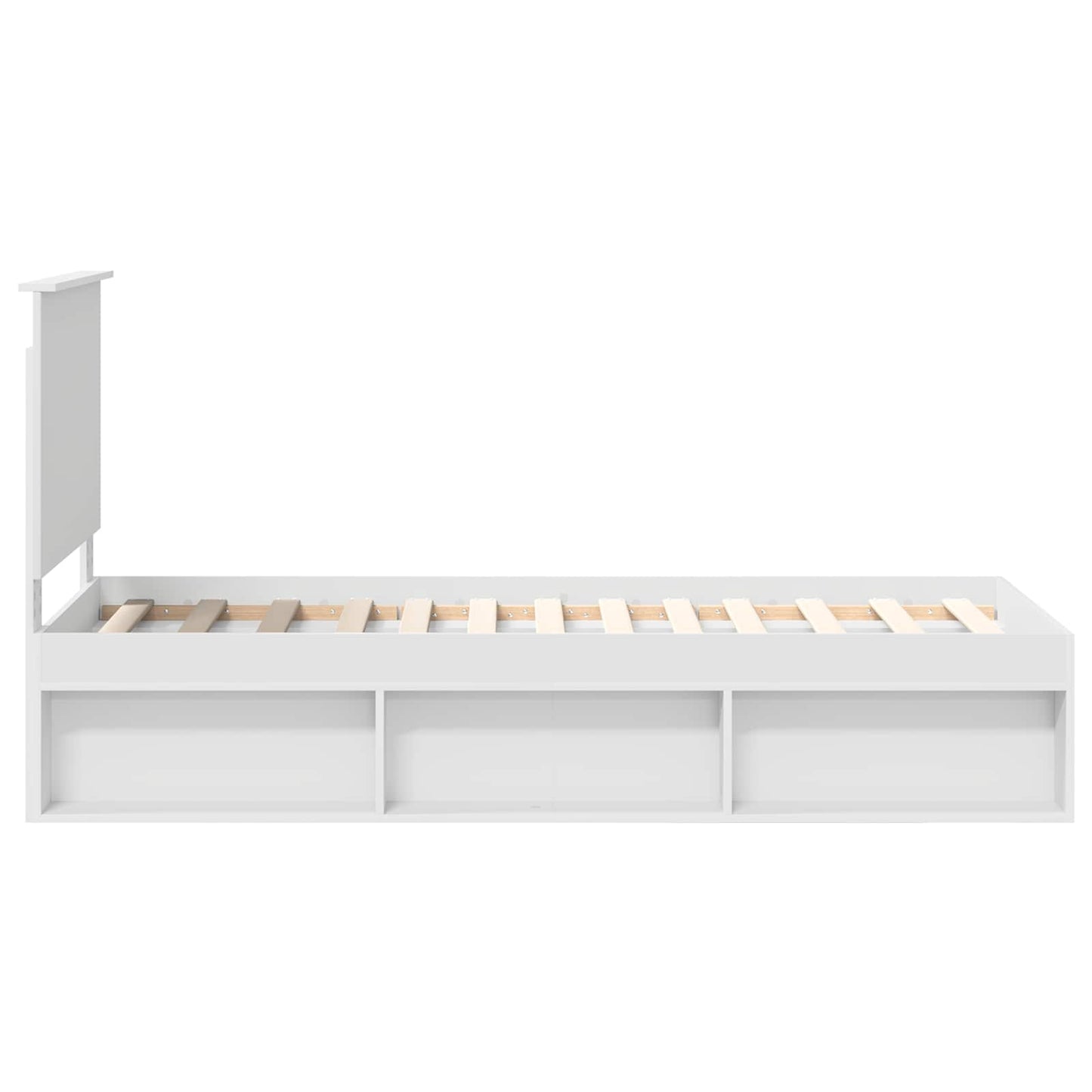 Bedframe met hoofdeinde Wit 75 x 190 cm Massief grenenhout