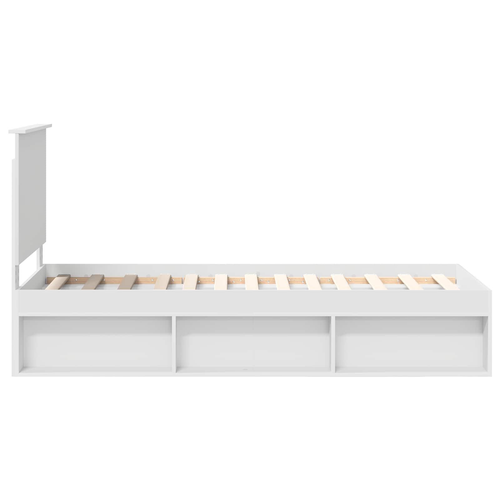 Bedframe met hoofdeinde Wit 75 x 190 cm Massief grenenhout
