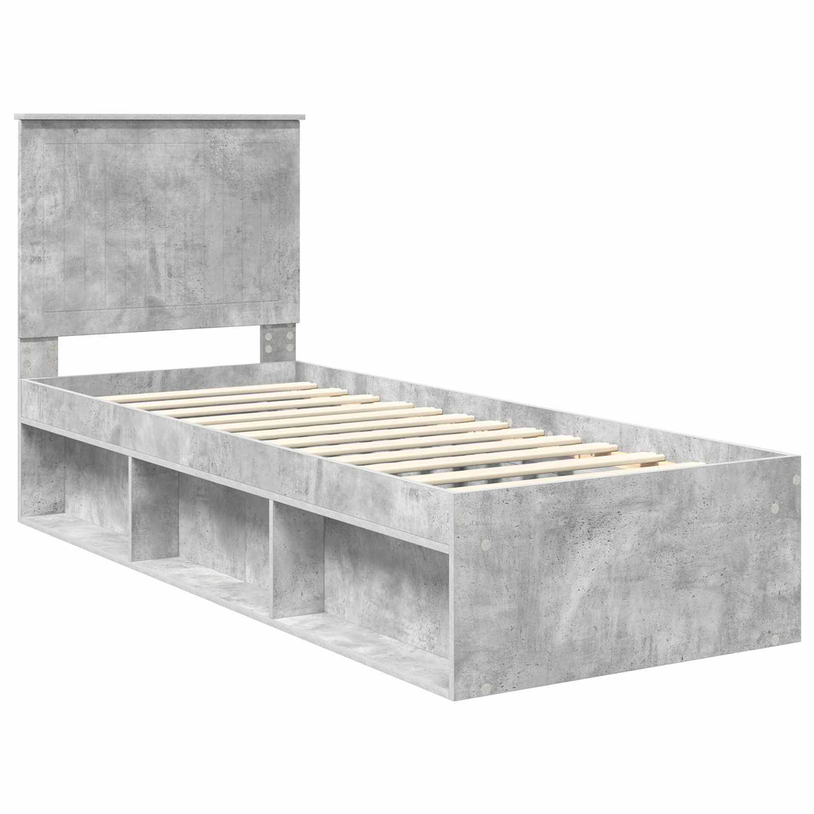Bedframe Concerte Grijs 75 x 190 cm Massief grenenhout