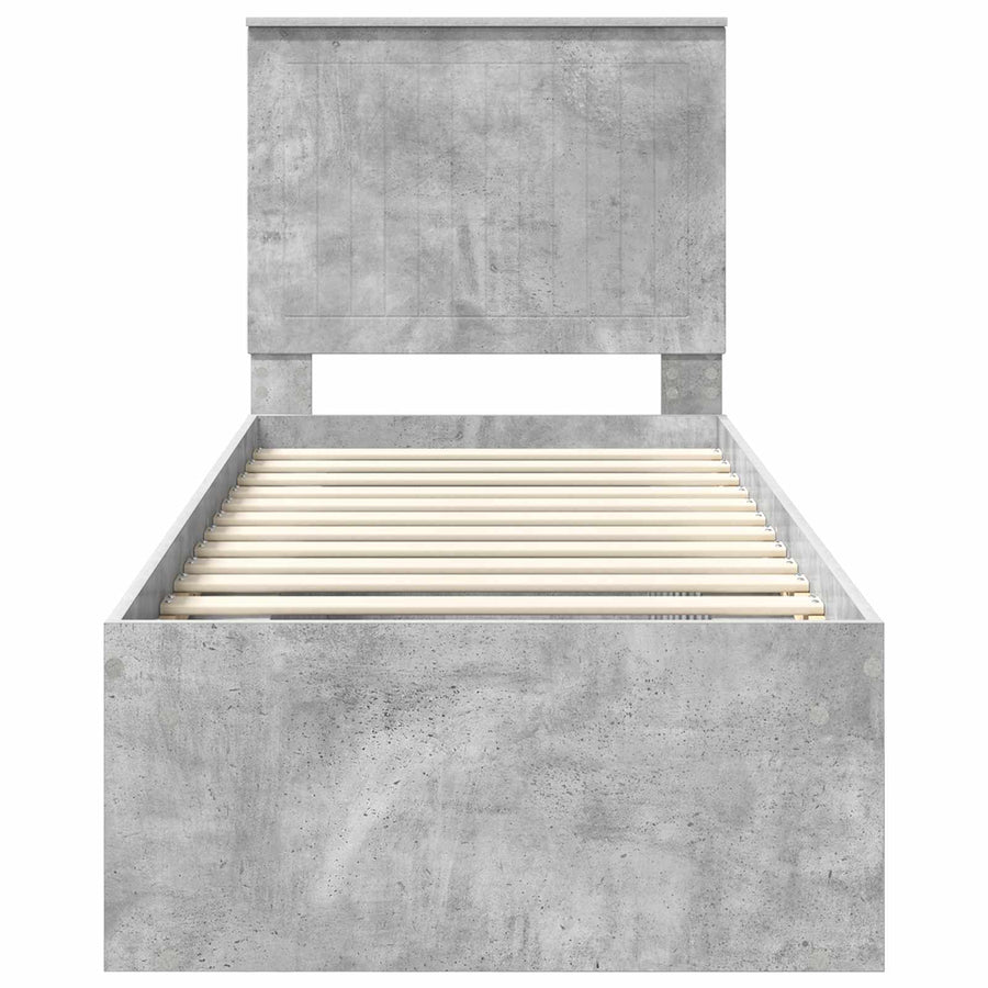 Bedframe Concerte Grijs 75 x 190 cm Massief grenenhout