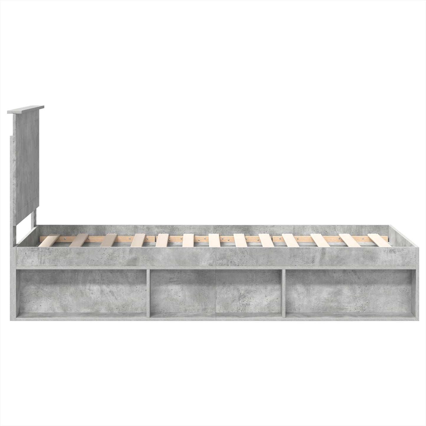 Bedframe Concerte Grijs 75 x 190 cm Massief grenenhout