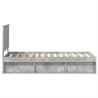 Bedframe Concerte Grijs 75 x 190 cm Massief grenenhout