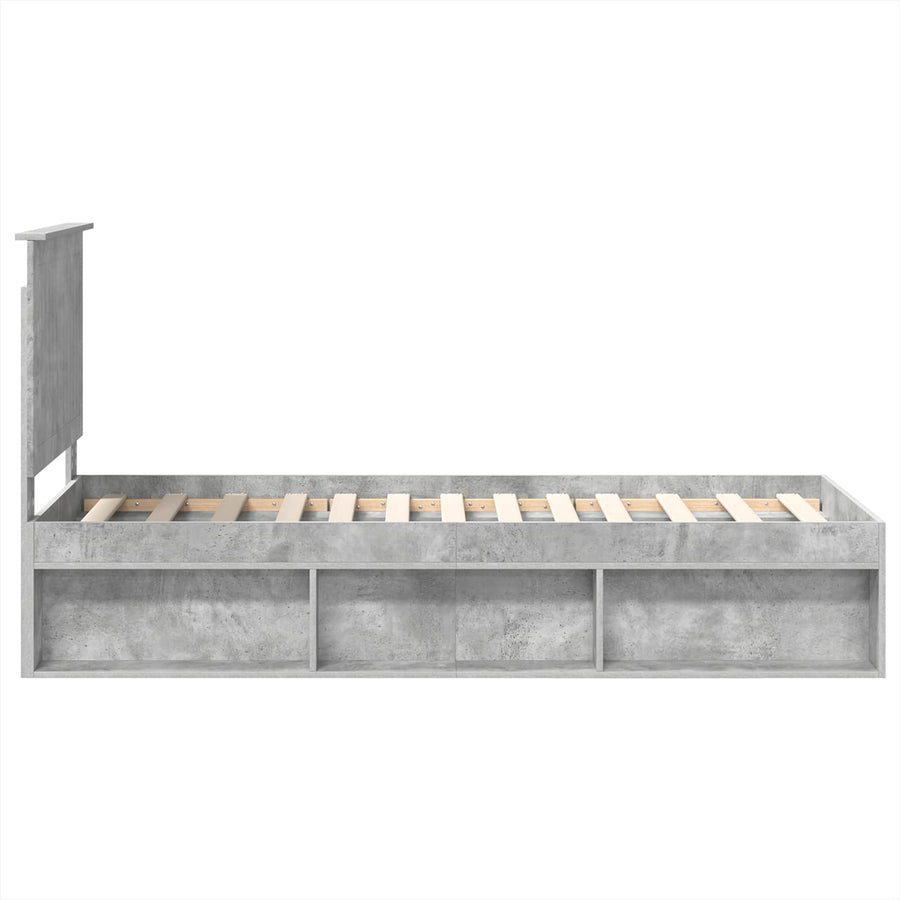 Bedframe Concerte Grijs 75 x 190 cm Massief grenenhout