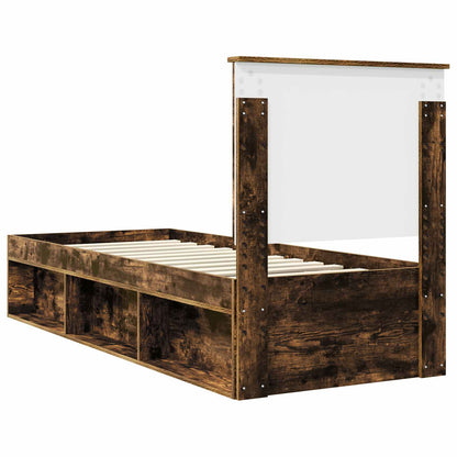 Bedframe Gerookt eiken 75 x 190 cm Massief grenenhout