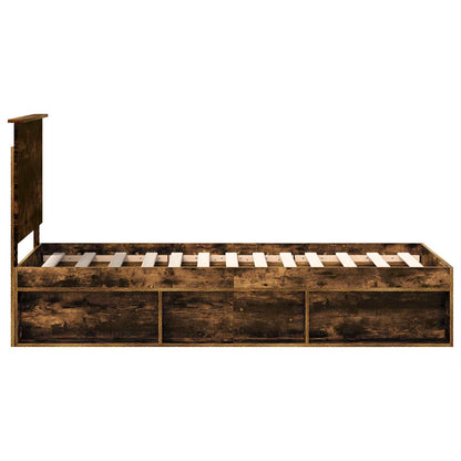 Bedframe Gerookt eiken 75 x 190 cm Massief grenenhout