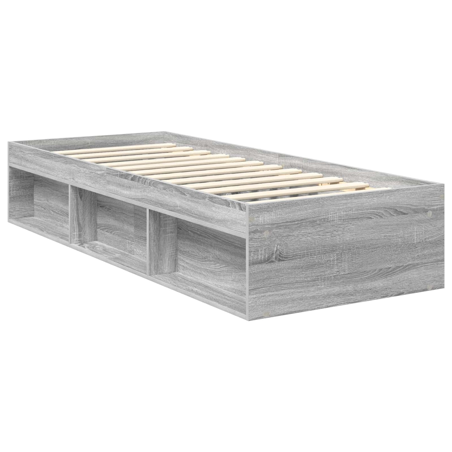 Bedframe Massief Grenenhout Grijs Sonoma 75 x 190 cm