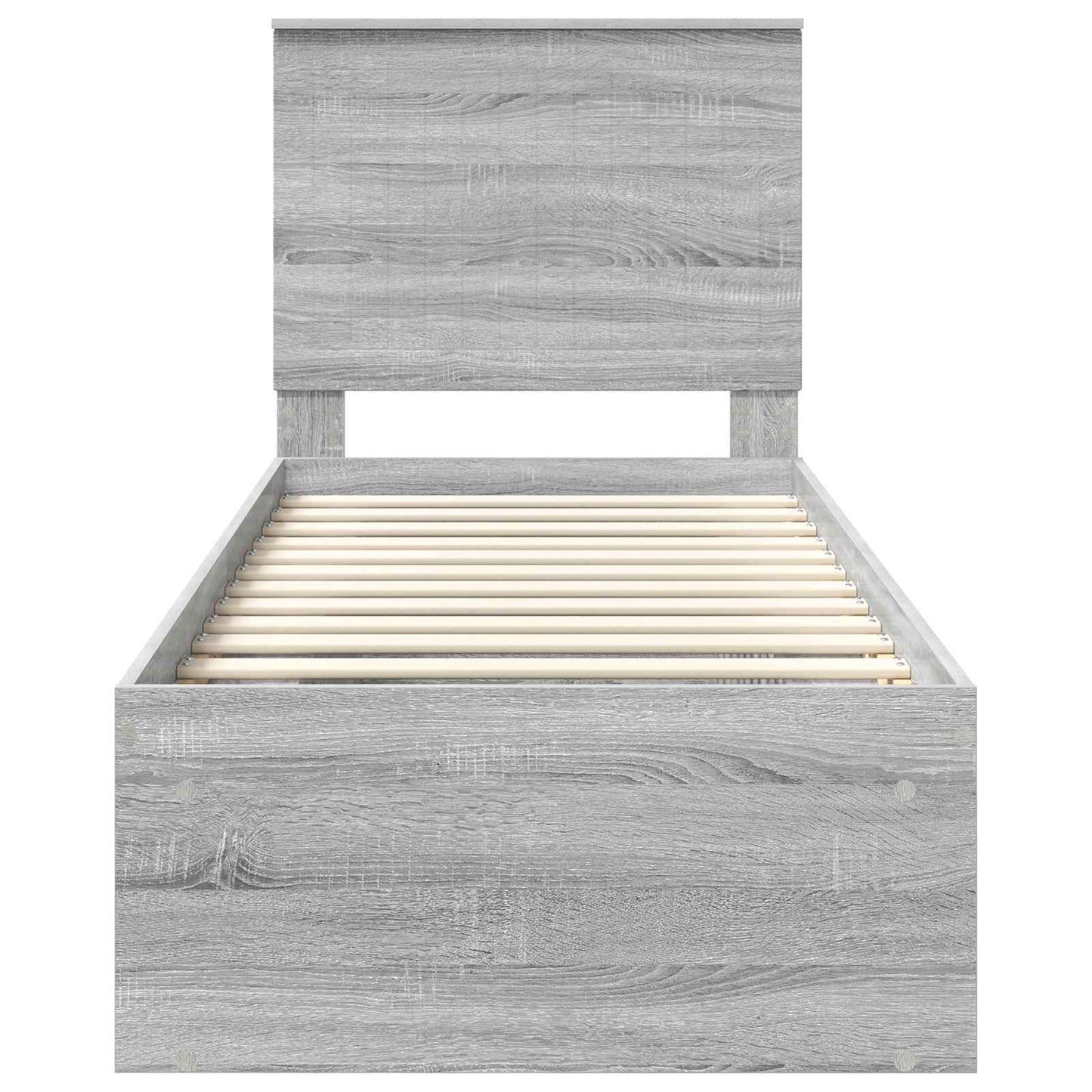 Bedframe Massief Grenenhout Grijs Sonoma 75 x 190 cm