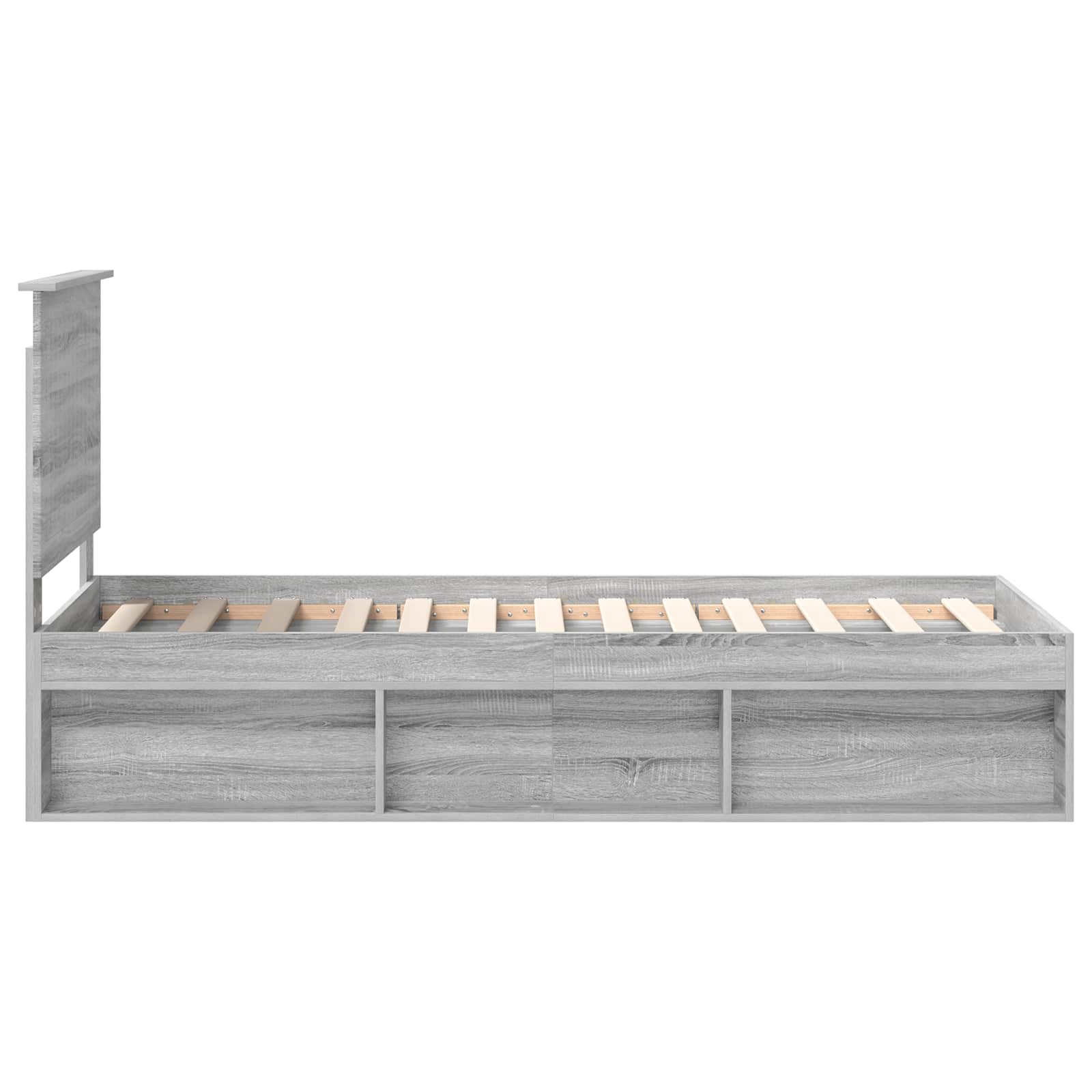 Bedframe Massief Grenenhout Grijs Sonoma 75 x 190 cm