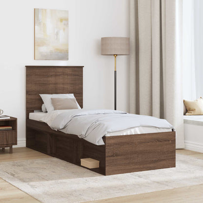 Bedframe Bruin Eiken 75 x 190 cm Massief grenenhout