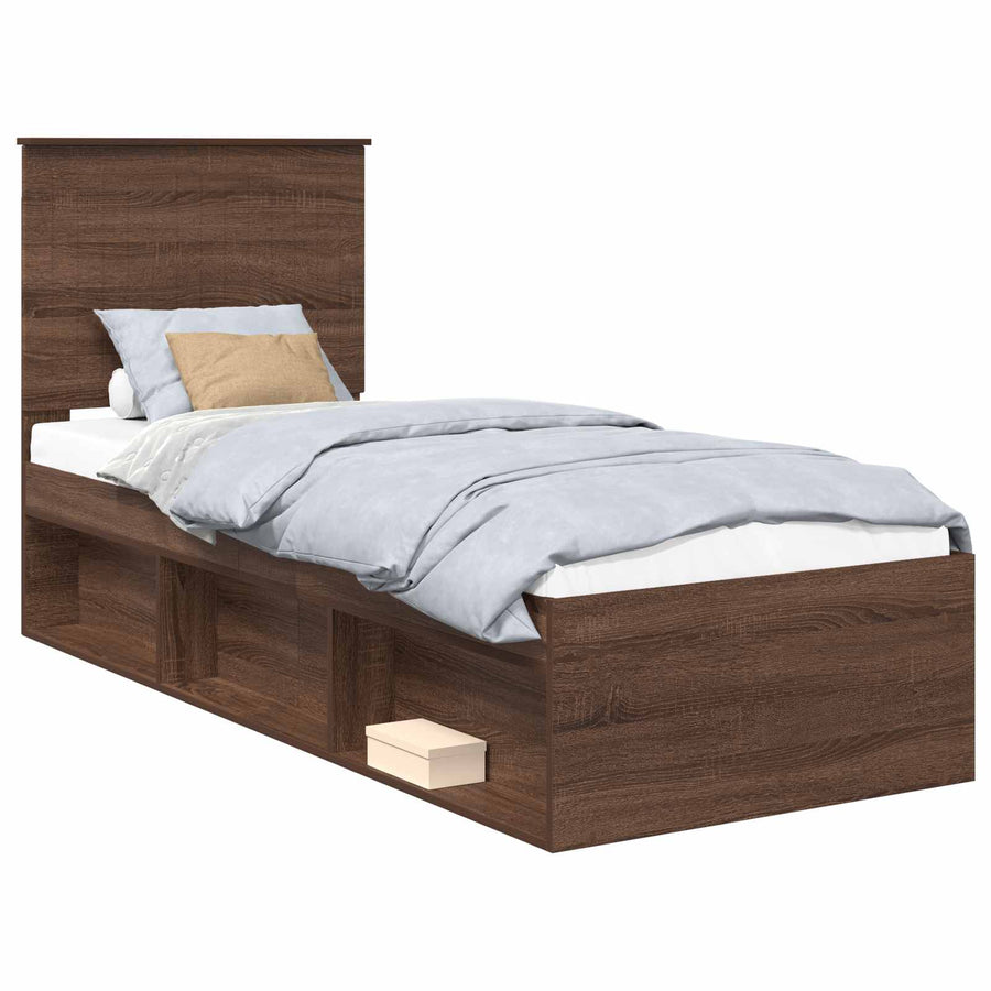 Bedframe Bruin Eiken 75 x 190 cm Massief grenenhout