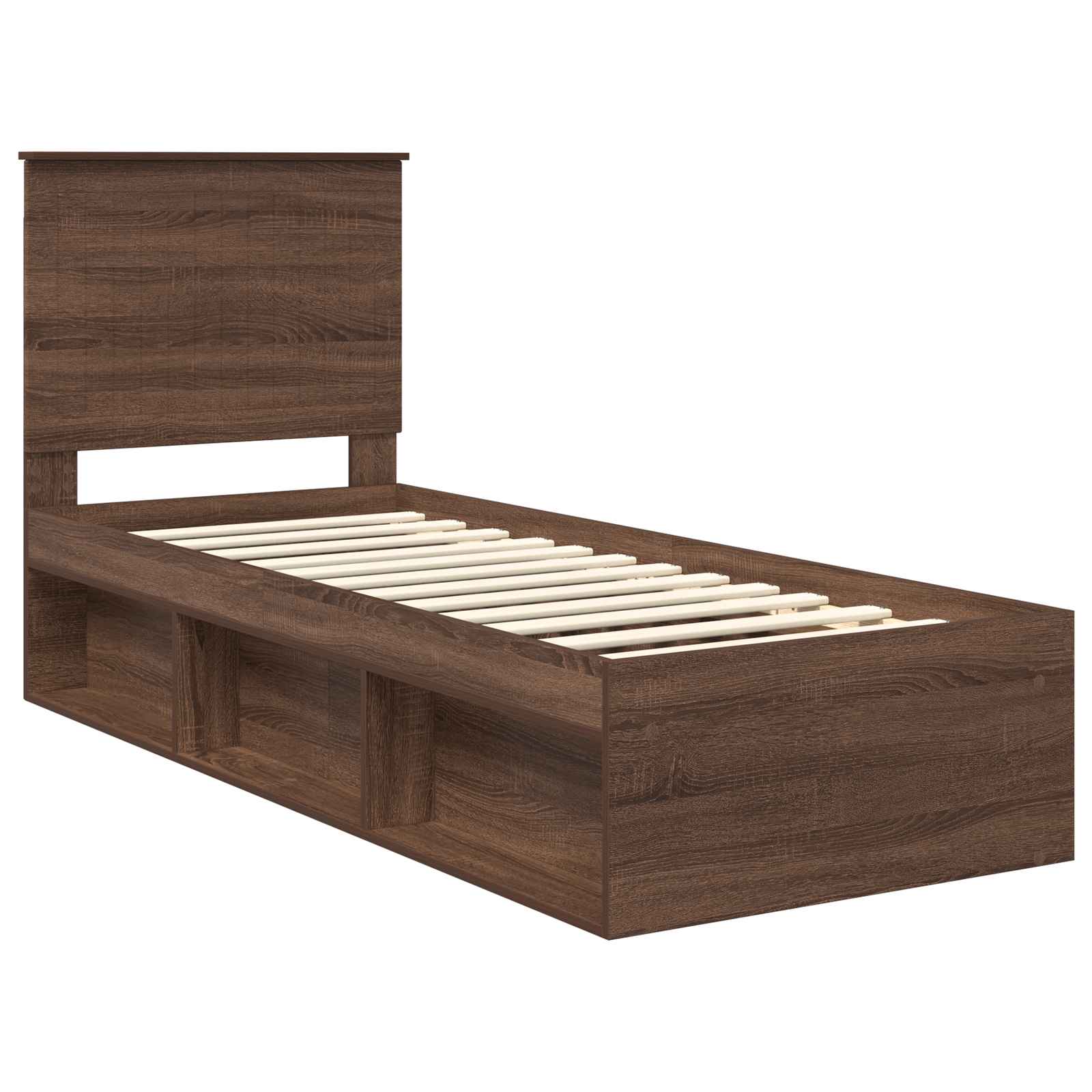 Bedframe Bruin Eiken 75 x 190 cm Massief grenenhout