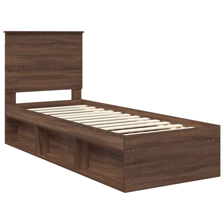 Bedframe Bruin Eiken 75 x 190 cm Massief grenenhout