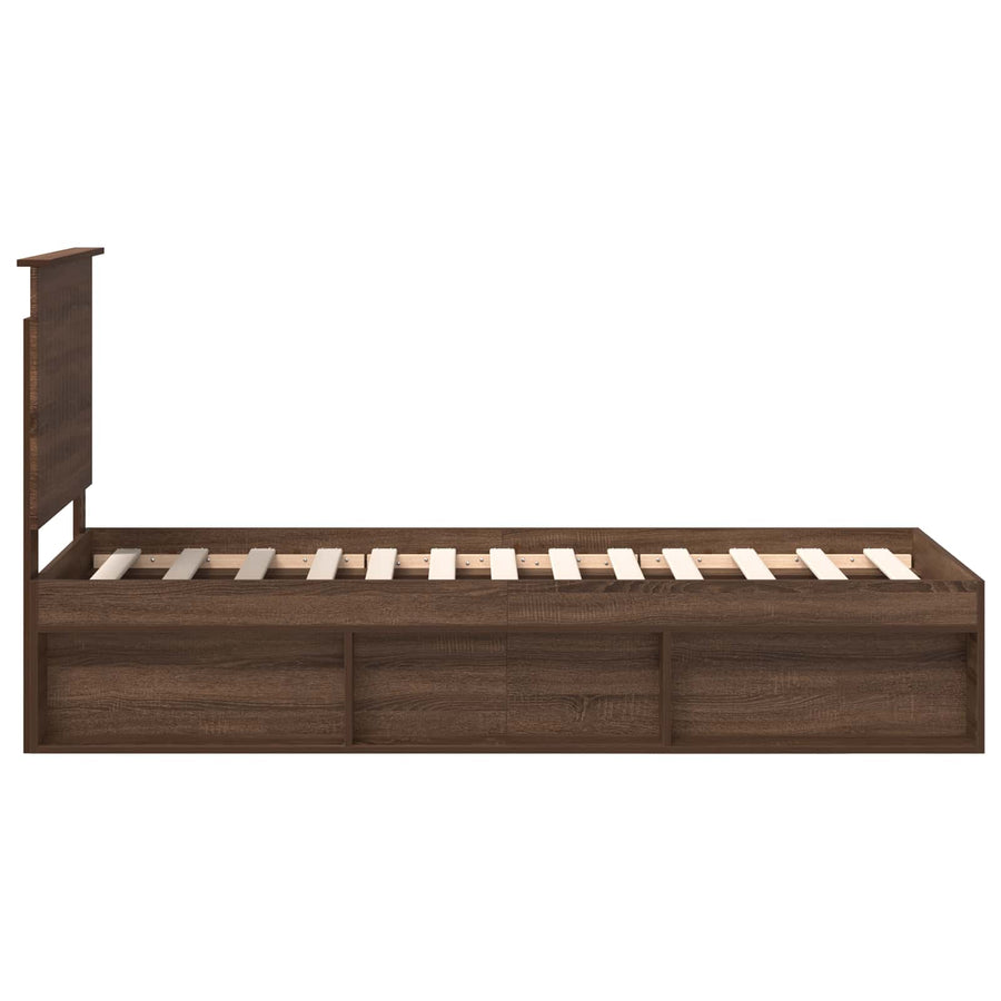 Bedframe Bruin Eiken 75 x 190 cm Massief grenenhout
