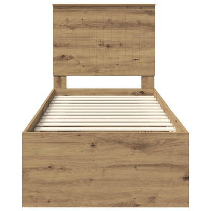 Bedframe Ambachtelijk eiken 75 x 190 cm Massief grenenhout