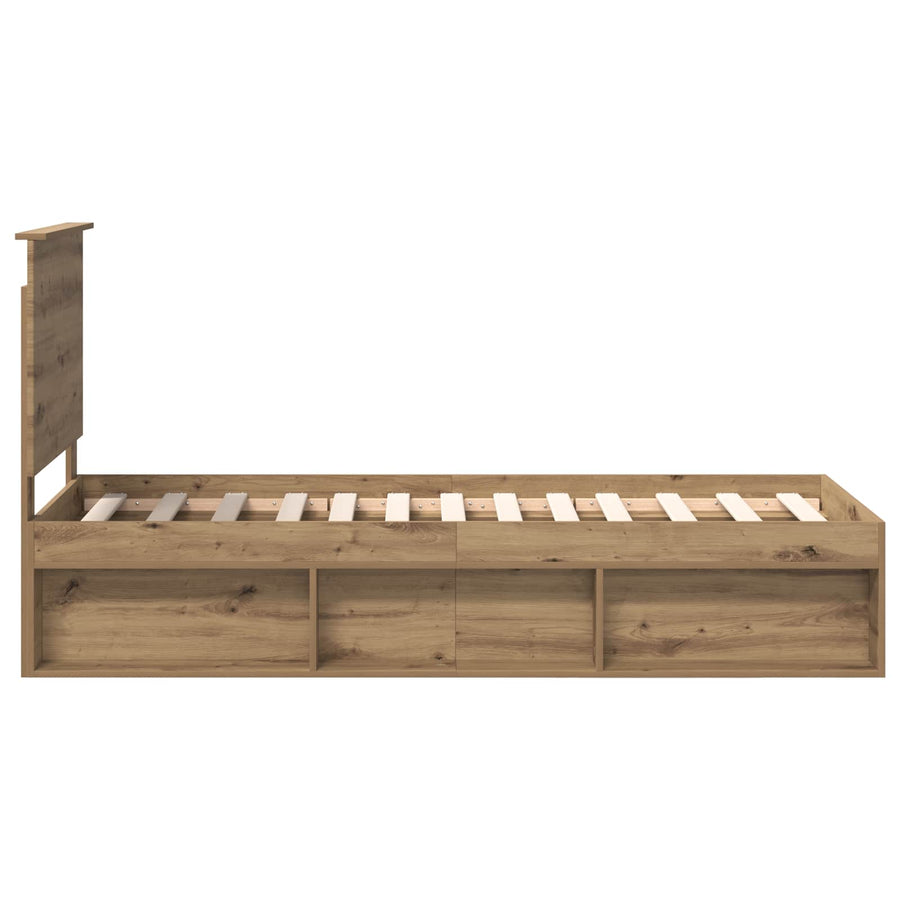 Bedframe Ambachtelijk eiken 75 x 190 cm Massief grenenhout