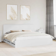 Bedframe 200x200 cm wit met lade