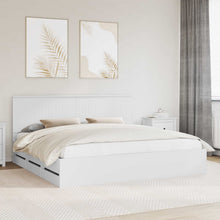 Bedframe Met Lade Met Opslag Ingenieurshout 200 x 200 cm Wit