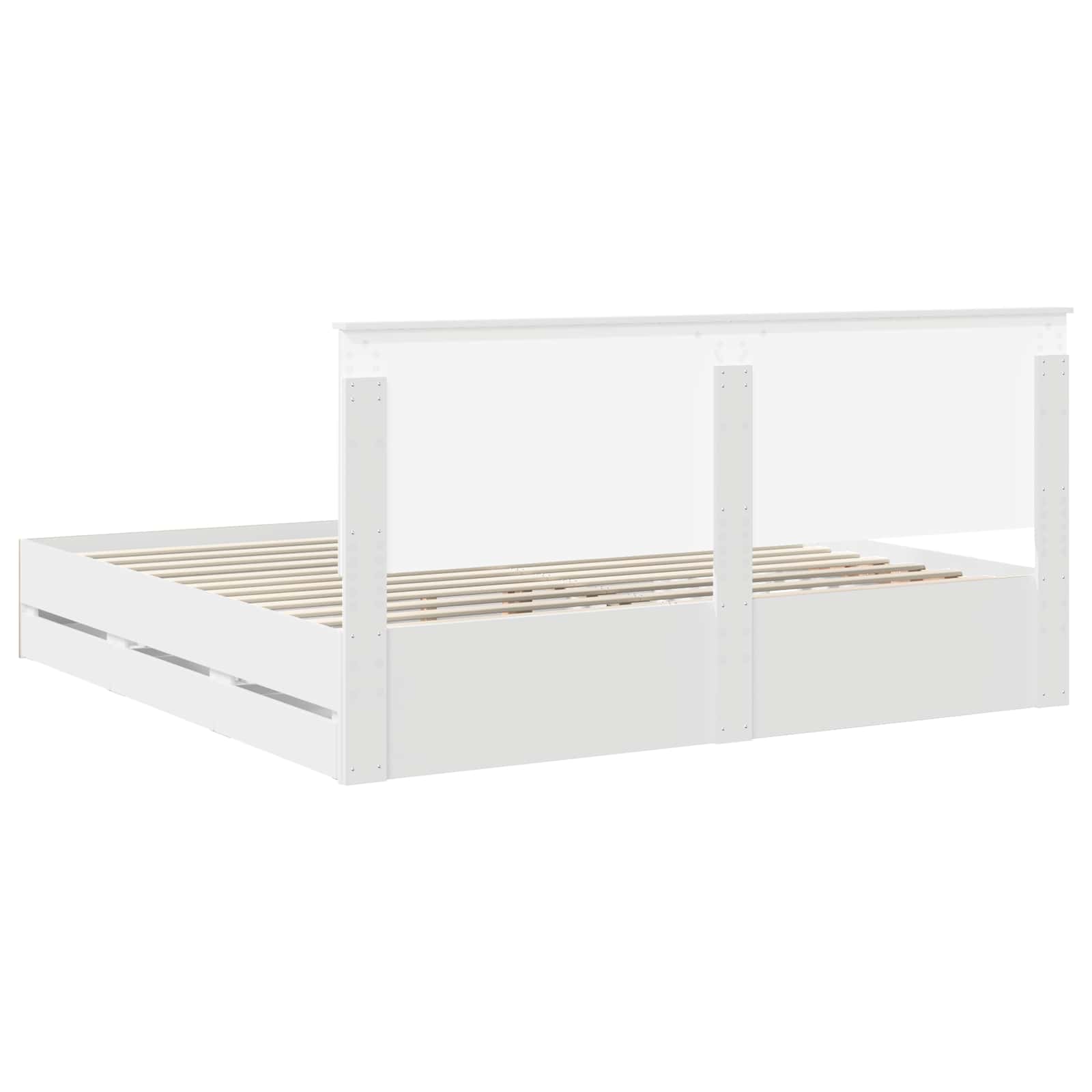 Bedframe Met Lade Met Opslag Ingenieurshout 200 x 200 cm Wit
