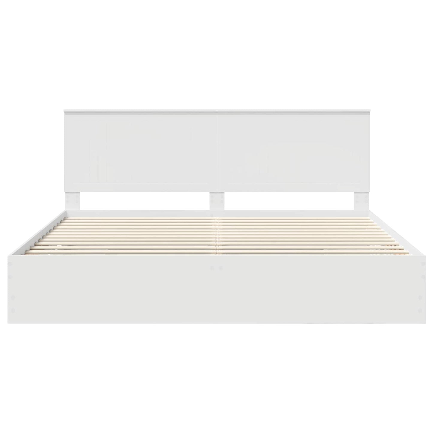 Bedframe Met Lade Met Opslag Ingenieurshout 200 x 200 cm Wit