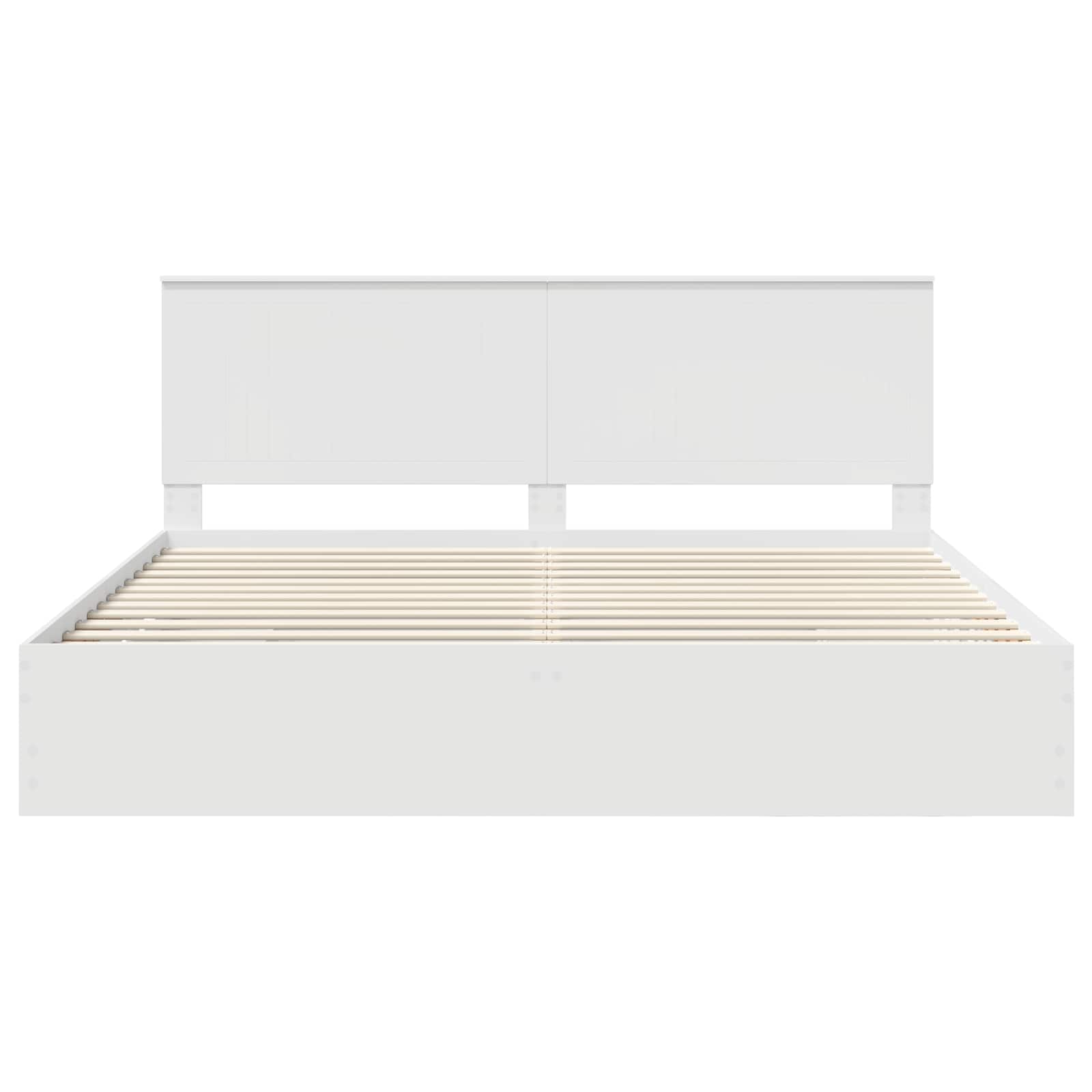 Bedframe Met Lade Met Opslag Ingenieurshout 200 x 200 cm Wit