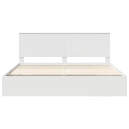 Bedframe Met Lade Met Opslag Ingenieurshout 200 x 200 cm Wit