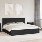 Bedframe met lade 200x200 cm zwart ingenieurshout