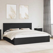 Bedframe met lade 200x200 cm zwart ingenieurshout