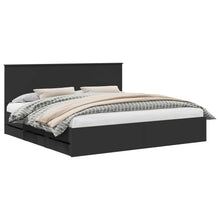 Bedframe Met Lade Met Opslag Ingenieurshout 200 x 200 cm Zwart