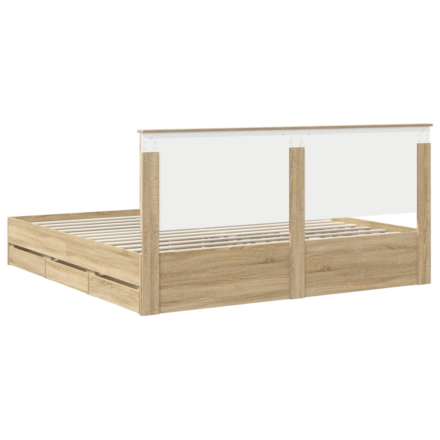 Bedframe Met Lade Ingenieurshout 200 x 200 cm Sonoma eiken