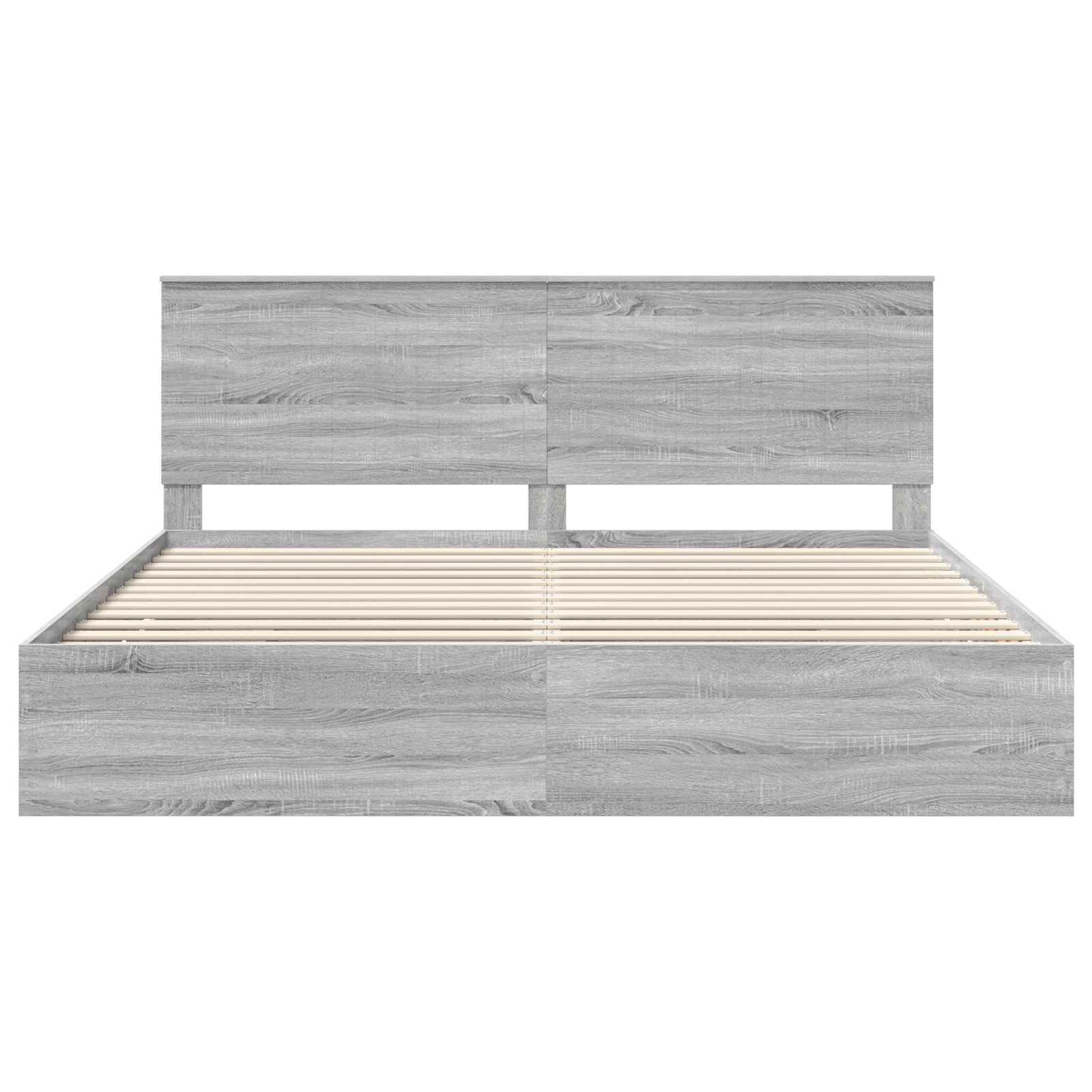 Bedframe Met Lade Ingenieurshout 200 x 200 cm Grijs sonoma