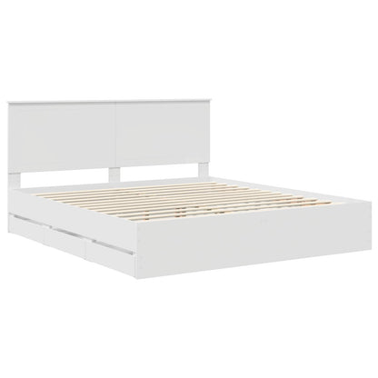 Bedframe Met Lade Met Opslag Ingenieurshout 180 x 200 cm Wit