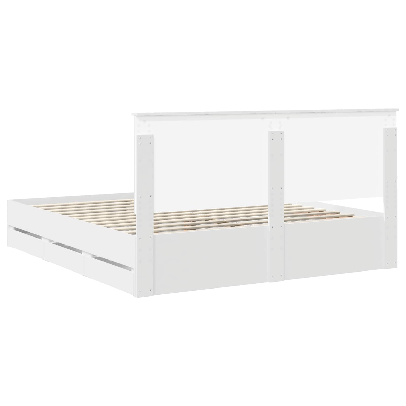 Bedframe Met Lade Met Opslag Ingenieurshout 180 x 200 cm Wit