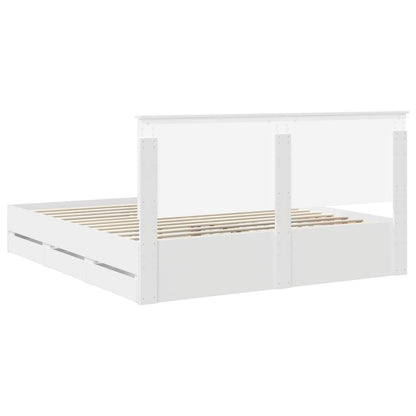 Bedframe Met Lade Met Opslag Ingenieurshout 180 x 200 cm Wit